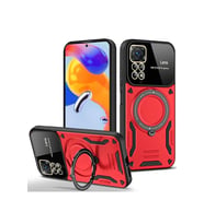 Redmi Note 11 Pro Kılıf Joy Lens Standlı Kapak - Kırmızı