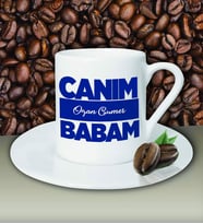 Kişiye Özel Canım Babam 6 Tasarımlı Beyaz Kahve Fincanı