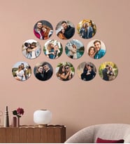 Kişiye Özel 12 Fotoğraflı Yuvarlak Mdf Tablo