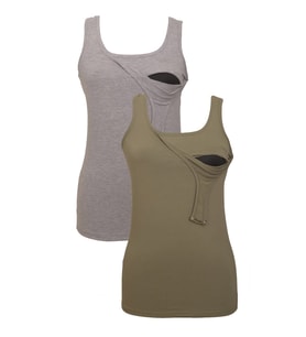 LuvmaBelly MYRA1501_1506 Emzirme atlet seti (Gri - Yeşil)