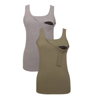 LuvmaBelly MYRA1501_1506 Emzirme atlet seti (Gri - Yeşil)