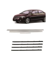 Honda Civic FD6 Sıyırıcı Fitil Lastik+Krom Set 4 Kapı 2006-2012