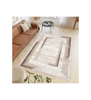 Rovigo Home Dijital Baskı Yıkanabilir Kaymaz Taban Salon Halısı RVG0405 (Kahverengi)