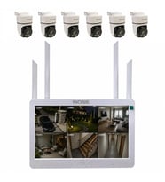Rose 6 PTZ Kameralı 10.1'' Lcd Ekranlı Sesli Kablosuz Wifi Kamera Seti
