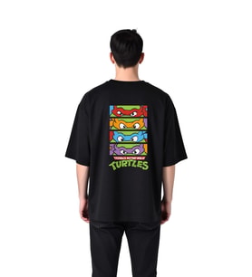 Erkek Oversize Tişört %100 Pamuk Ninja Takımı Retro Cartoon Baskı Rahat Kesim Günlük Giyim Modern
