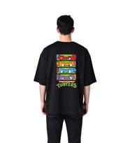 Erkek Oversize Tişört %100 Pamuk Ninja Takımı Retro Cartoon Baskı Rahat Kesim Günlük Giyim Modern