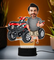 Doğum Günü Hediyesi,Sevgiliye Hediye, Kişiye Özel Fotoğraflı Atv Tasarımlı Karikatür 3D Led Lamba (Beyaz)