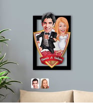 BK Gift Kişiye Özel İsimli Evleniyoruz Karikatürlü 3D Ahşap Tablo-10