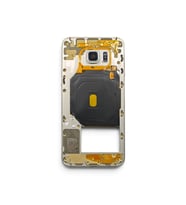 G928 Orta Kasa Galaxy S6 Edge Plus Uyumlu Beyaz Renk Orta Kasa Çerçeve + Ses Açma ON OFF Tuş Plastik Kamera Camı ve Hoparlör Gümüş