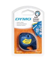 Dymo Letratag Şerit Plastik 12 MM x 4 Metre Sarı Plastik Şerit (10 Adet)