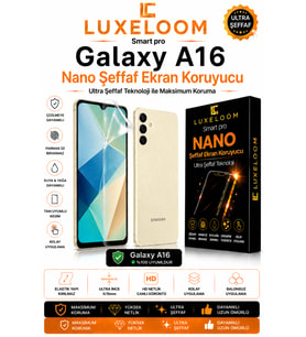 Luxeloom Smart Pro Samsung Galaxy A16 Nano Şeffaf Ekran Koruyucu (0.15mm)