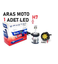 Motosiklet H7 Photon Fanlı Xenon Led Ampül 12-24 V (Duo Soğutucu Fanlı Model) 1 Adet_Supermoto (Renksiz)