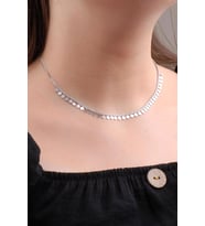 Pullu Choker Gümüş Kolye 6574