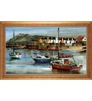 Çerçeveli Paspartulu Manzara Tablo bm1291 (Gold)