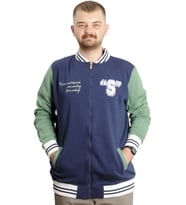 Mode XL Büyük Beden Erkek Kolej Mont Baskılı Ceket 23631 İndigo