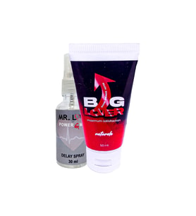 Big Lover 50ml Penis Geliştirme Kremi + Mr Love 30 ml Erken Boşalmayı Önleyen Sprey