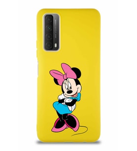 Huawei P Smart 2021 Soft Premier Kapak Minnie Mouse-D Tasarımlı Silikon Kılıf - Sarı (Şeffaf)