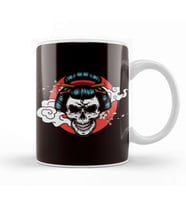 Japanese Art Girl Skull Samurai Japan Flag Ninja Shinobi Kupa Bardak Porselen