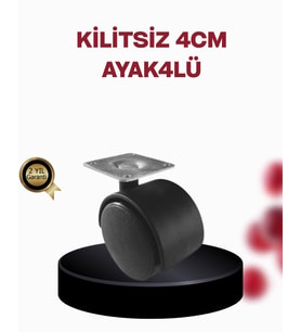 4 cm Döner Ayak Kilitsiz 4 Adet Mobilya ve Sehpa Ayağı