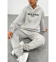 Milano Baskılı Eşofman Takımı (Gri)