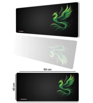 SonicTouch UltraGrand Siyah Neon Yeşili Anka Kuşu Dikişsiz Xxl Gamer Oyuncu Klavye Mouse Pad 40x90Cm