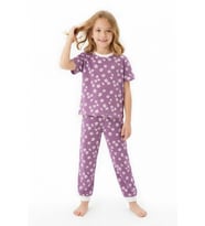 Kız Çocuk %100 Pamuk ve Baskılı Pijama Takımı 3-8 Yaş 12720IS MODANINO