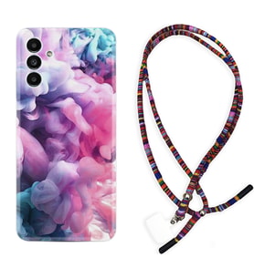 Samsung A23 A31 A32 A50 A51 A52 A53 A70 Kılıf Boyun Asklı Rasta Silikon Pink Cloud 1305