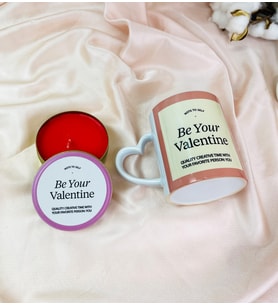 Be Your Valentine Kokulu Teneke Mum Ve Kalp Kulplu Kupa Set