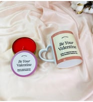 Be Your Valentine Kokulu Teneke Mum Ve Kalp Kulplu Kupa Set