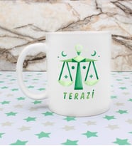 Terazi Burcu Özel Tasarım Kupa Bardak (Beyaz)