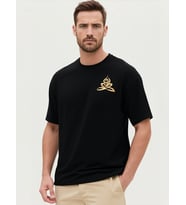 LOTUS OVERSİZE UNİSEX T-SHİRT (Siyah)