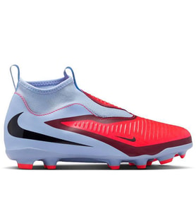 Nike Phantom 6 High Academy Kids Football Shoes Bağcıksız Bilekli Çocuk Çoklu Zemin Kramponu Mavi Kırmızı