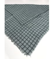 Desenli Flamalı Keten Eşarp- 06112 (Su Yeşili)