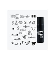 Stockholm City Pack Spray Tattoo Geçici Dövme Seti 26 Desen 1 Siyah Sprey