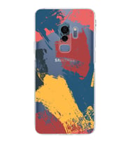 Samsung Galaxy S9 Plus Uyumlu Kamera Korumalı Kapak Brushstroke Tasarımlı  Şeffaf Kılıf