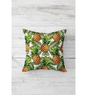 Ananas Yeşil Yapraklı Çift Tarafı Baskılı Gizli Fermuarlı Yastık Kılıfı Kırlent Koltuk Yastık Kılıfı