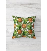 Ananas Yeşil Yapraklı Çift Tarafı Baskılı Gizli Fermuarlı Yastık Kılıfı Kırlent Koltuk Yastık Kılıfı