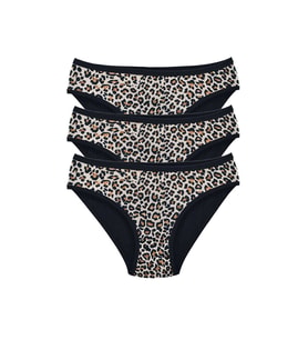 Mulvxbrf Brf02 3 Adet Leopar Desenli Likralı Yumuşak Dokulu Kadın Slip Külot (Mulvix)