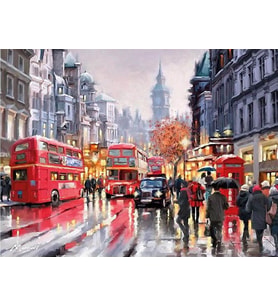 Londra Telaşı Sayılarla Boyama Seti 40x50 cm (Tuvale Gerili)