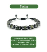 Sertifikalı Yeşim Disk Model Doğal Taş Makrome Bileklik Ayarlanabilir Ölçü