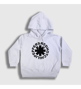 Presmono Unisex Çocuk Beyaz Logo V3 Red Hot Chili Peppers Kapüşonlu Sweatshirt 108082tt (Beyaz)