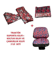 Erkunt 50 ve 55 ET Tarla Serisi Traktör Kılıfı Branda (Açık Kırmızı)