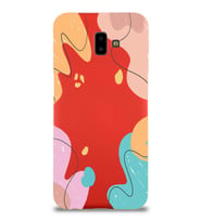 PrintiFy Samsung Galaxy J6 Plus Uyumlu Lansman Kılıf Karışık Renkler Tasarımlı İçi Kadife Kapak (Kırmızı)