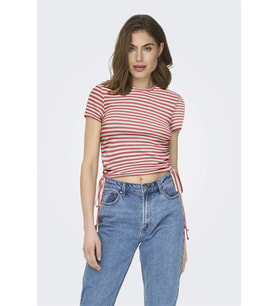 ONLY ONLWENDY S/S RUCHING TOP JRS 15284982 GÜL RENGİ (Gümüş)