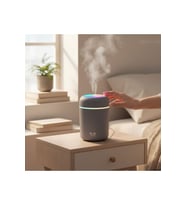 Siyah Mini Ultrasonik Nemlendirici, Renkli LED Işık ve USB Aromaterapi Difüzör