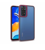 Xiaomi Poco M4 Pro 5G Kılıf Case, Kamera Lens Korumalı Elektroplatin Kaplama Sert PC Koruyucu Colourful Platinum Serisi (Kırmızı)