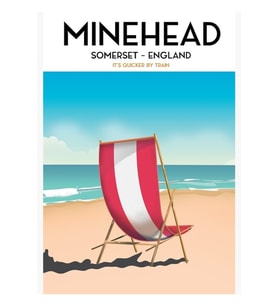 Minehead Somerset Ingiltere Sahil Seyahat Afişi Tablo Ahşap Poster Dekoratif