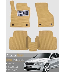 SKODA OCTAVİA A5 (2004-2012) Uyumlu EVA Paspas Tam Set–Oto Paspas,Araca Özel,Kolay Montaj