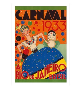 Brezilya Karnavalı 1933 Dünya Seyahat Posteri Renato Tablo Ahşap Poster Dekoratif
