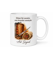 Dönerciye Hediye Usta İşi Lavaş Arası Yaprak Döner Kesenlere Özel Tasarım Kupa Bardak